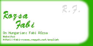 rozsa fabi business card